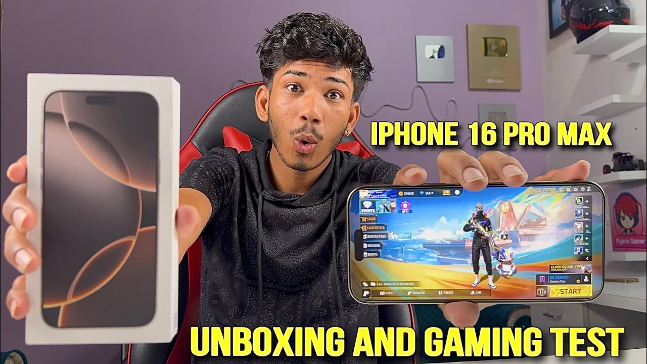 iPhone 16 pro max Unboxing and free fire gaming test