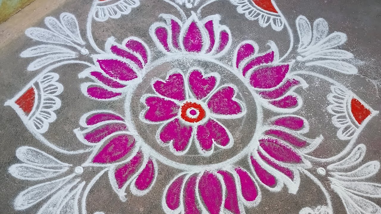 Creative colourful lotus rangoli #videos #videosfeed #yttrendin #rangoli #kolam #muggulu#dailykolam 
