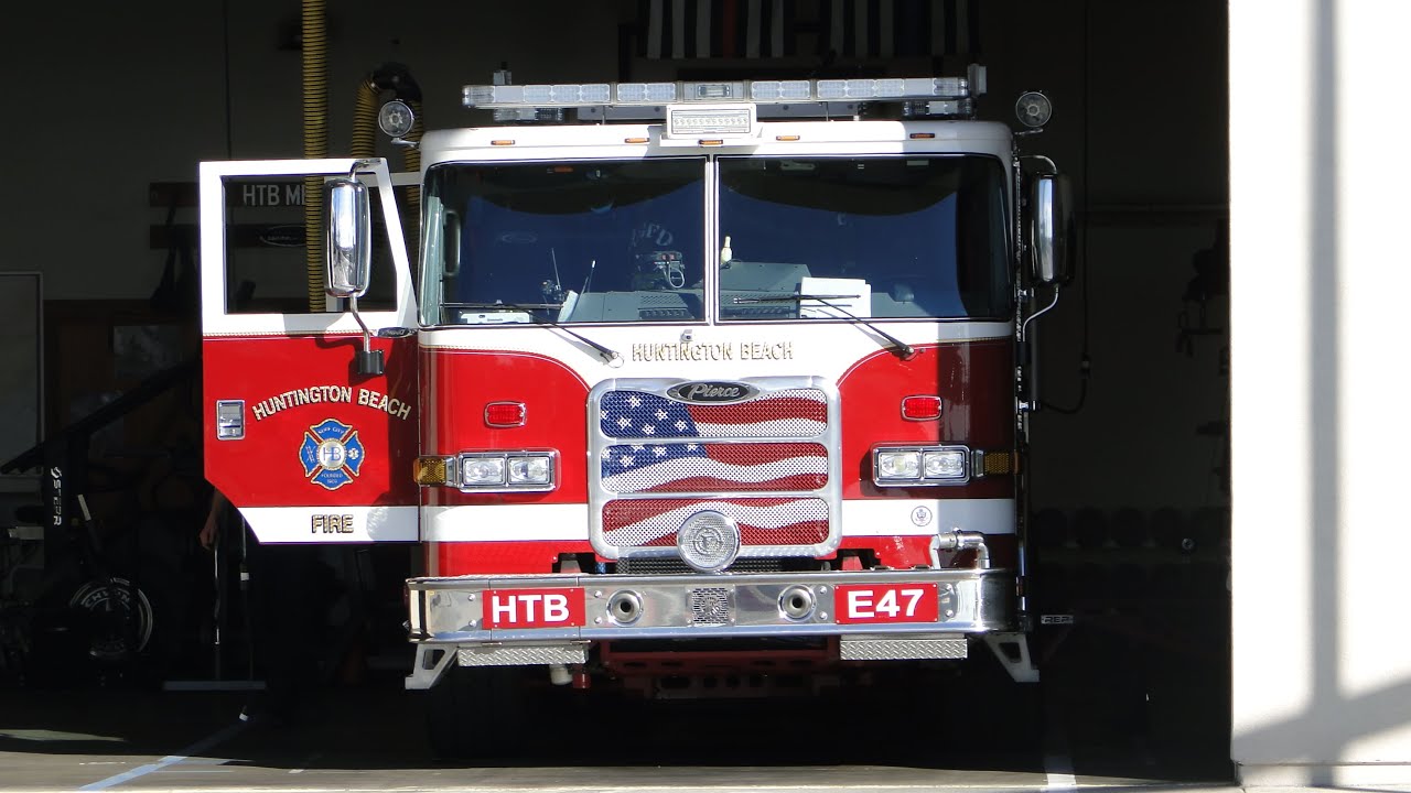 Huntington Beach Fire Department Engine 47 Responding!