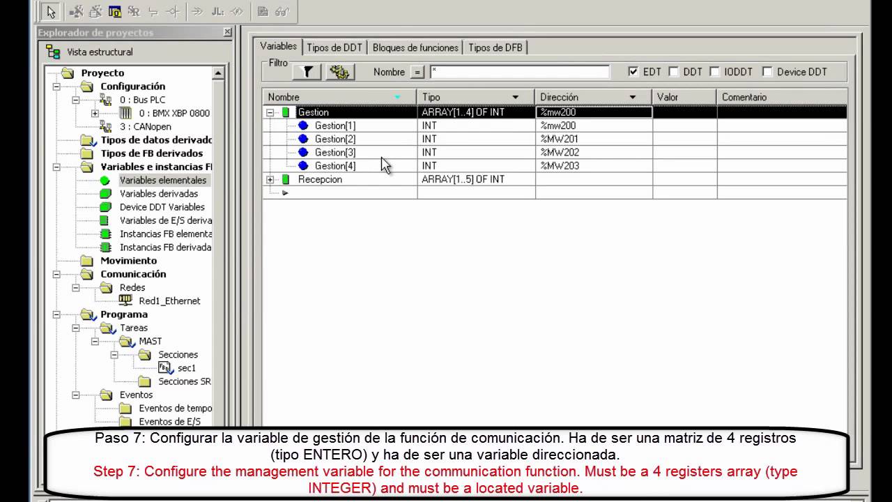 Ejemplo Read_Var Ethernet M340. Schneider Electric