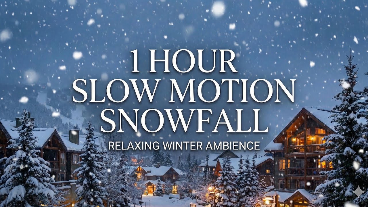 Heavy Snowfall 1 Hour (Slow Motion) ❄️ Relaxing Winter Ambience for Sleep & Focus