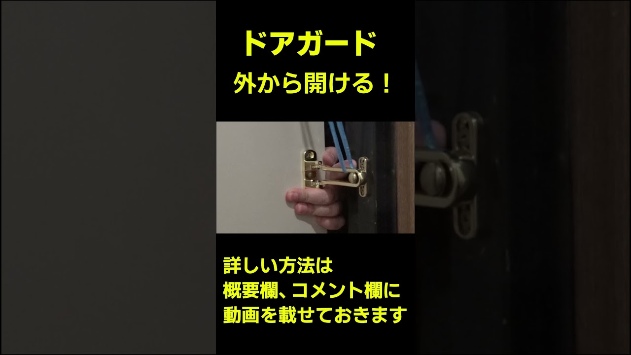 ドアガードを外側から開ける。 