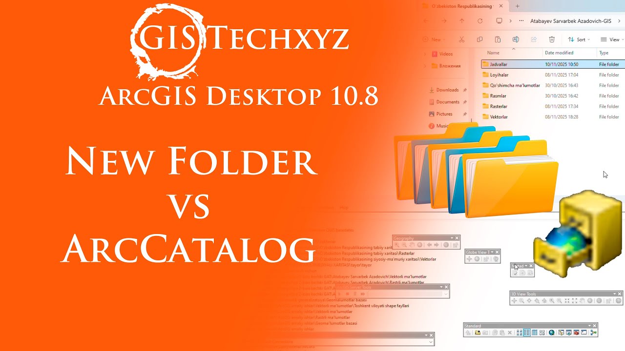 Har bir GIS mutaxassis bilishi shart! ArcCatalog va papkalar bilan ishlash