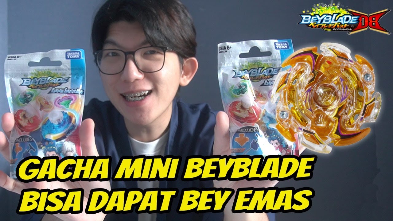 GACHA MINI BEYBLADE DEMI BEY EMAS! Unboxing Mini Beyblade Burst Alfamart