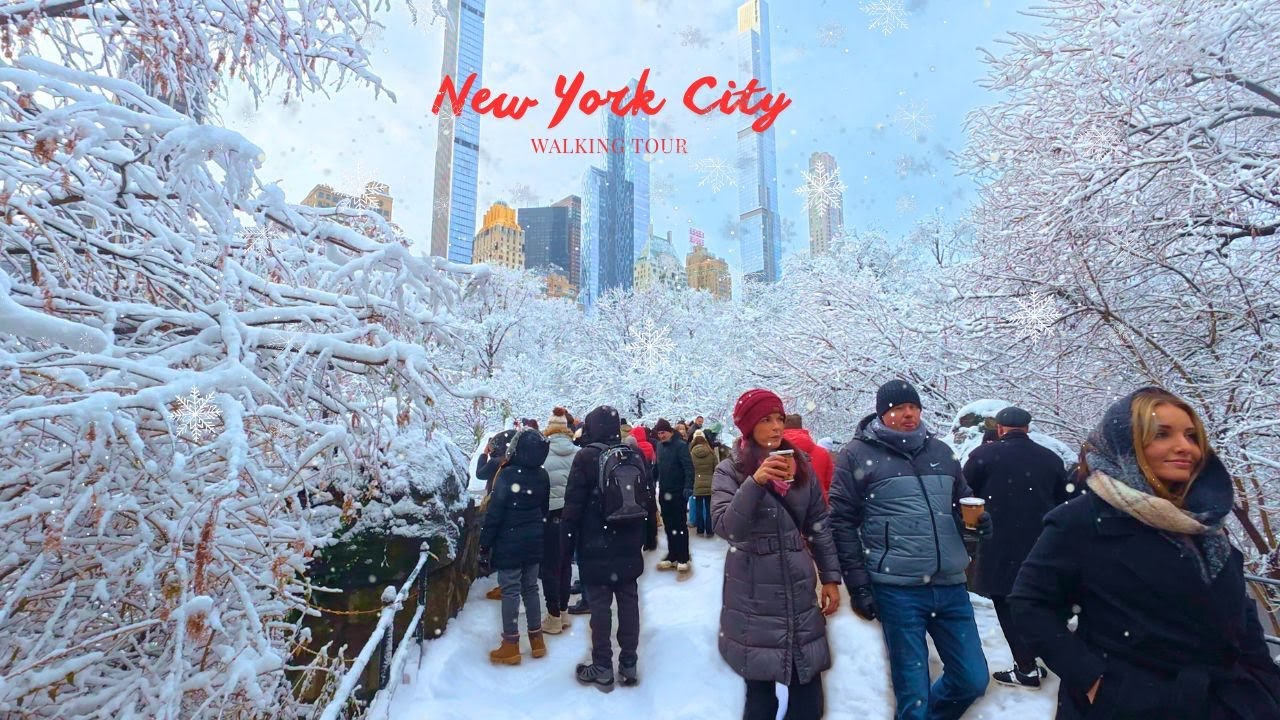 NYC Snowy Morning Walk ❄️ Holiday Season | 4K Central Park & 5th Avenue Walking Tour