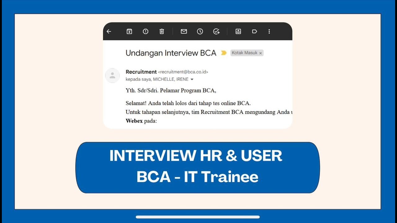 Interview HR & User BCA MDP - IT Trainee