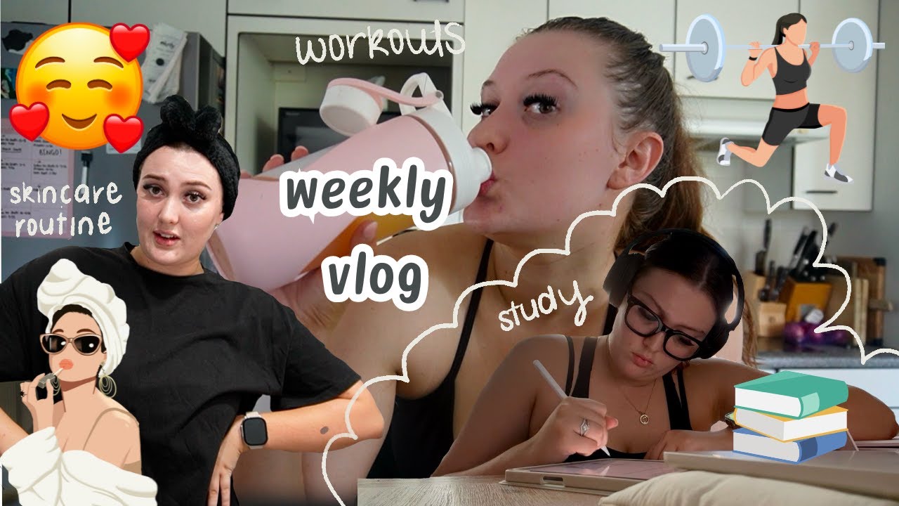 week in my life: skincare routine, studying + how I am feeling about pilates 💖🎧🧖🏼‍♀️🤸🏼