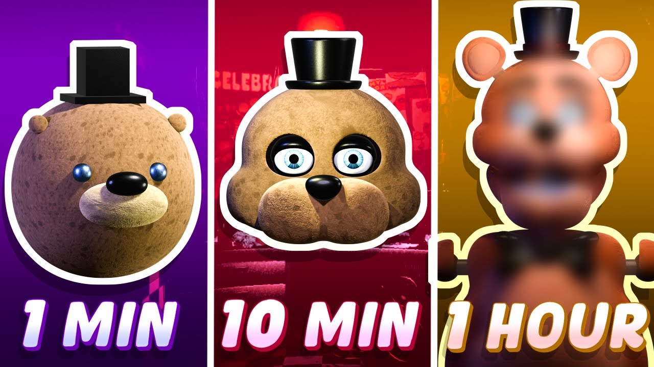 1 MIN Vs. 10 MIN Vs. 1 HOUR!! FNAF Modeling Challenge from Living Corpse!