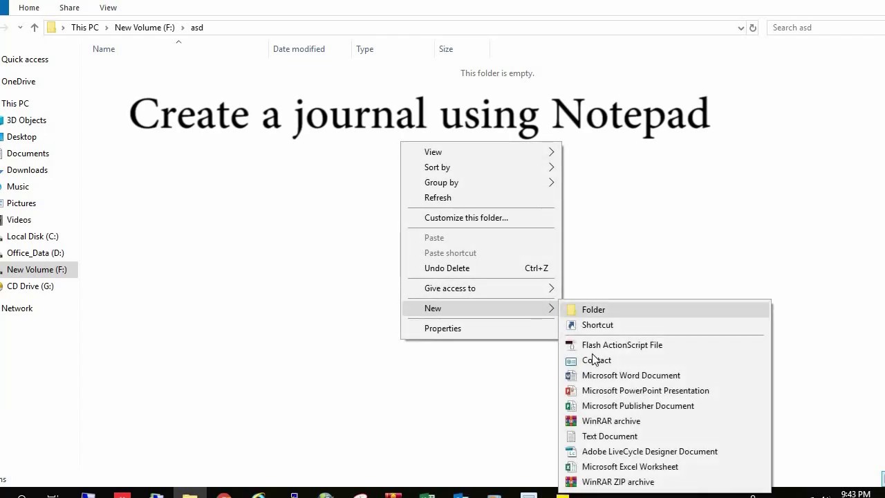Using Notepad as a Journal