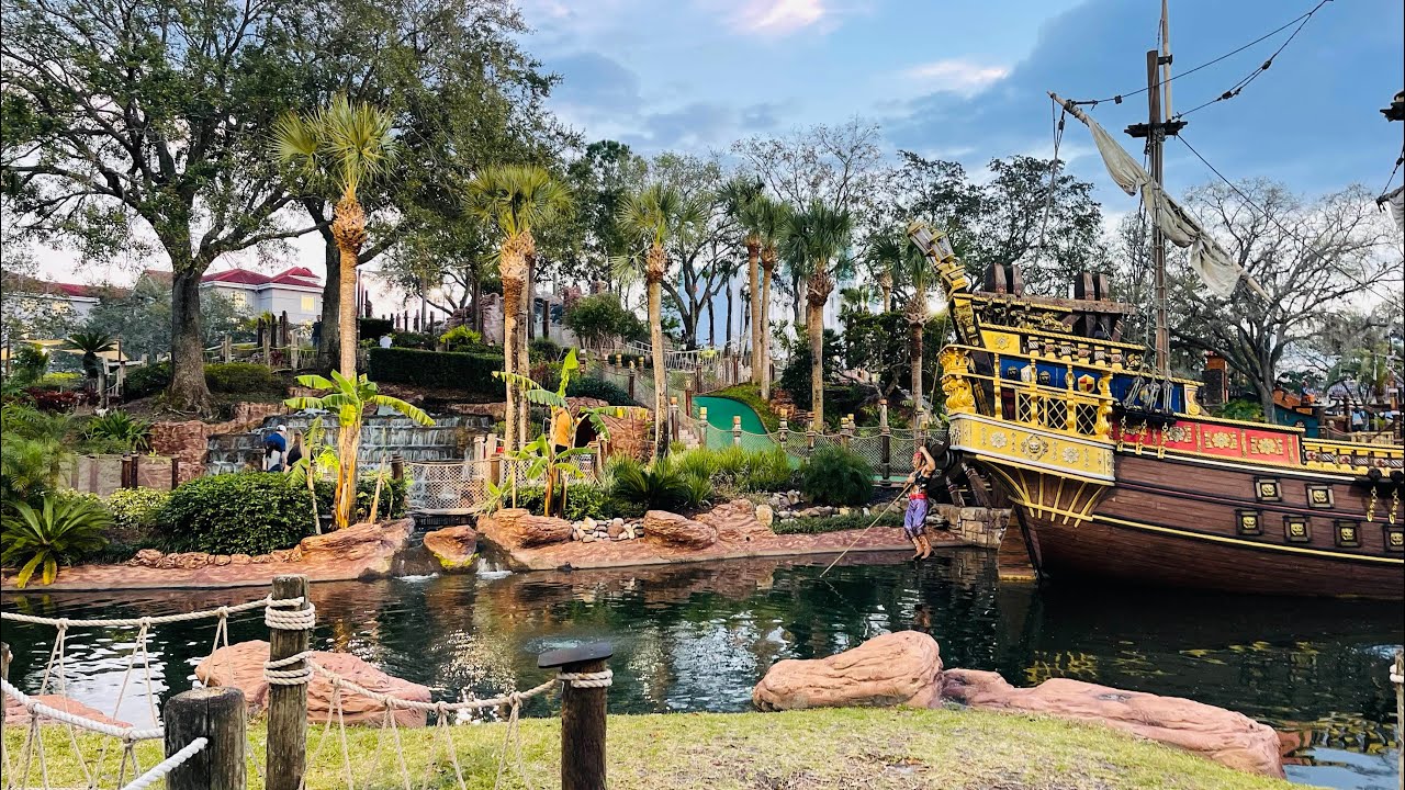 Pirates Cove Adventure Golf Orlando Attraction Full Tour Florida USA International Drive