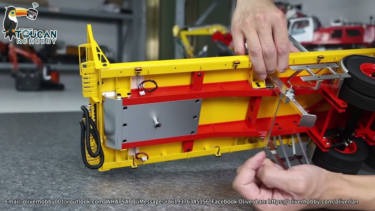 Review of LESU 1/14 2 axle timber flat bed trailer