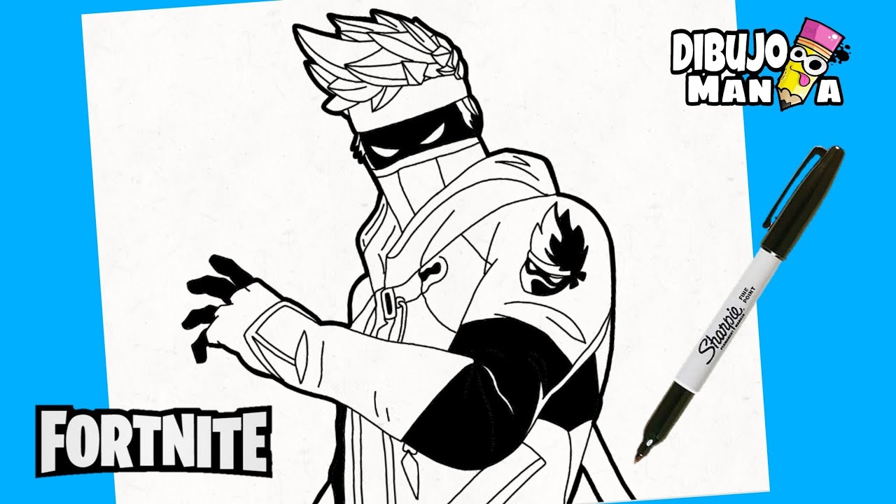 COMO DIBUJAR A NINJA DE FORTNITE | MAX . LEVEL | DIBUJOS DE FORTNITE | how to draw ninja skin