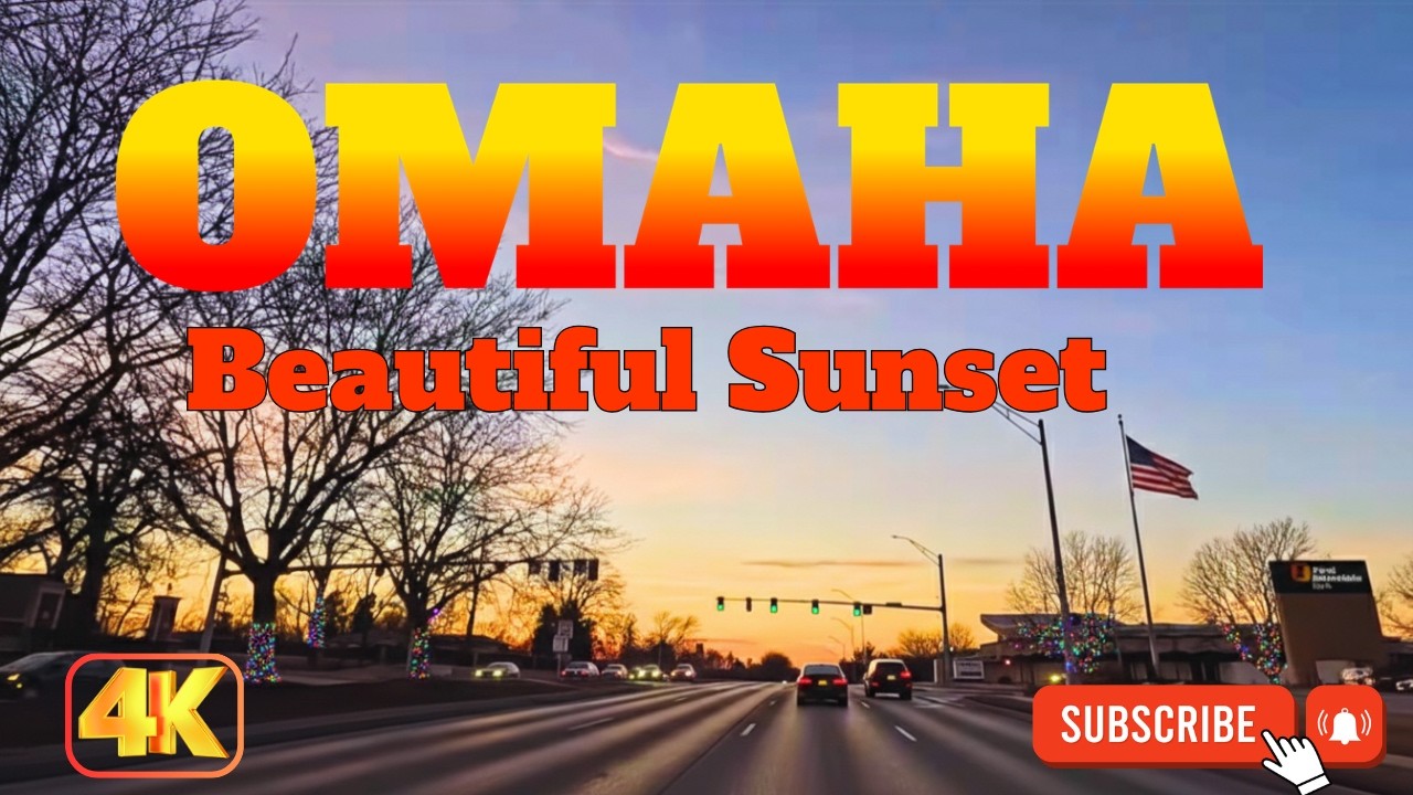 Omaha Nebraska Sunset Driving Tour | Freeway Road Trip USA | Most Beautiful Towns in America  | 2026