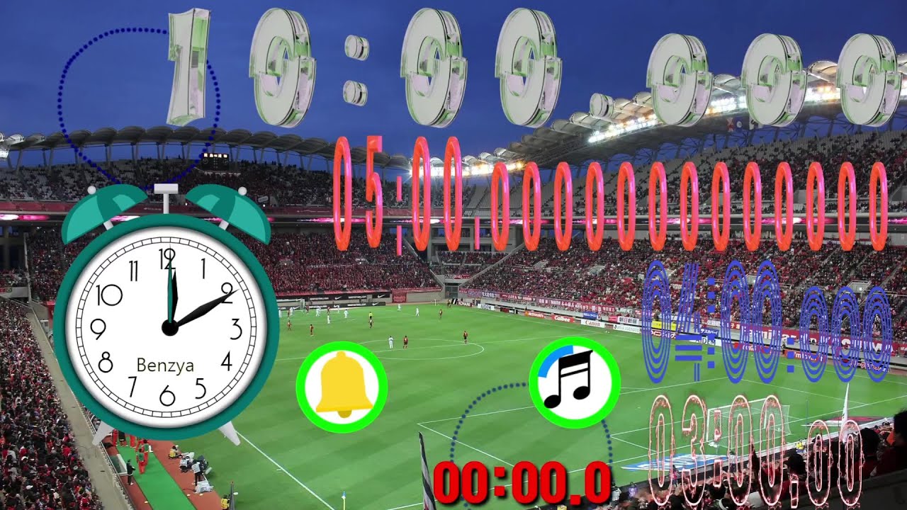 Soccer Court Multi-Timer 3m,4m,5m,10 minutes countdown timer alarm🔔Speed 1x