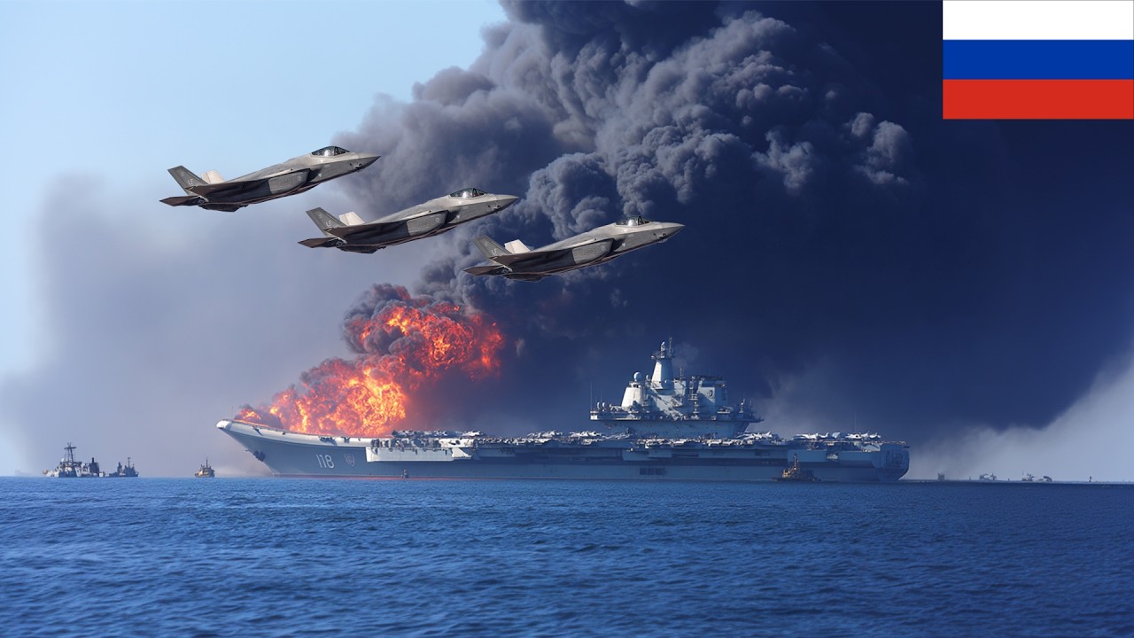 1 minute ago! A US F-35 fighter jet sank North Korea's only aircraft carrier heading towards Russia.