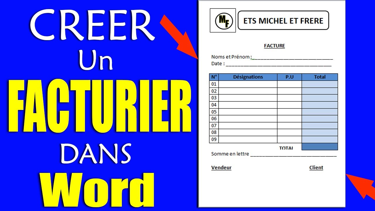 TUTO WORD #6 | Créer Un FACTURIER PRO Dans Word