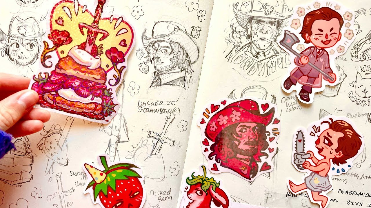 I designed stickers for my sticker shop ✿ draw with me