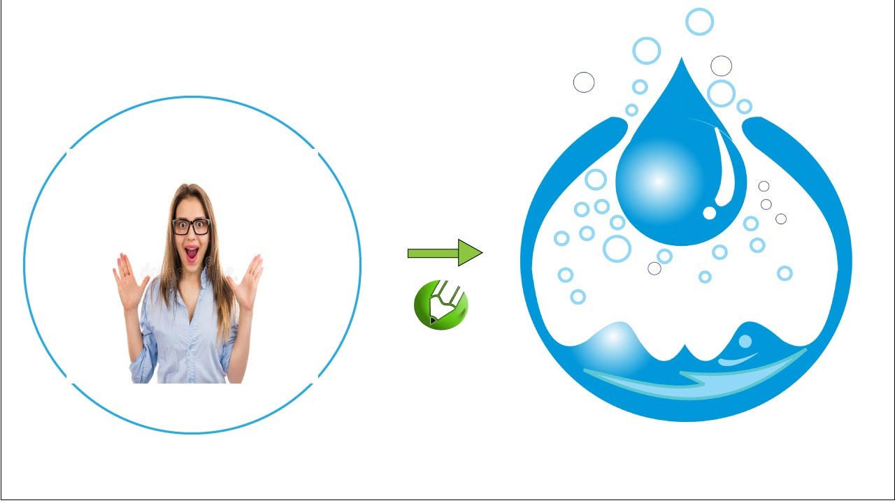 Tm graphic: CorelDraw smart techniques on water logo design.