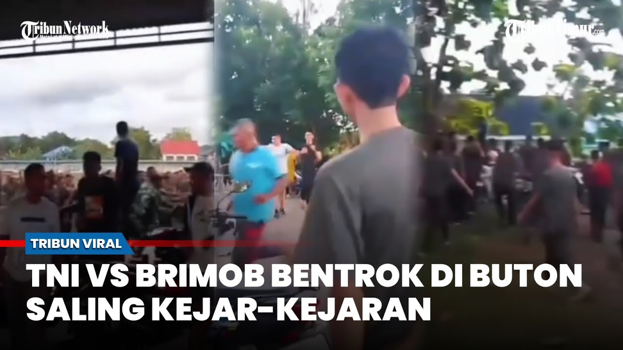 [FULL] Bentrok TNI VS Brimob Kejar-kejaran di Lapangan Bola Usai Tanding di Buton
