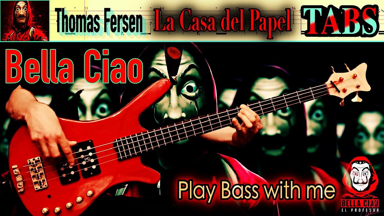 THOMAS FERSEN - Bella Ciao (Bass Cover) + Play along TABS & Lyrics