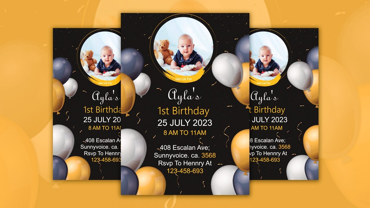How to create a birthday invitation card design in illustrator tutorial