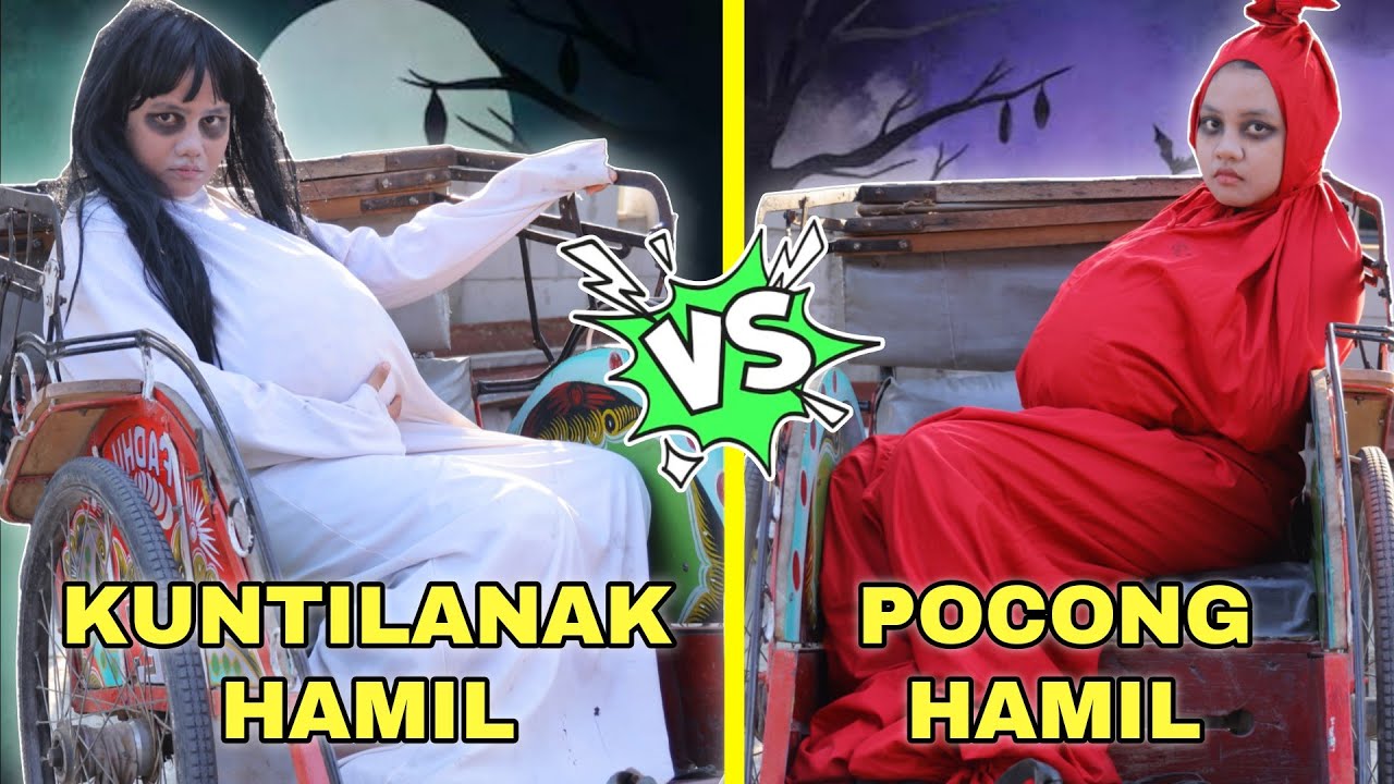 KUNTILANAK HAMIL VS POCONG HAMIL BECAK BERHANTU | CHIKAKU FAMILY