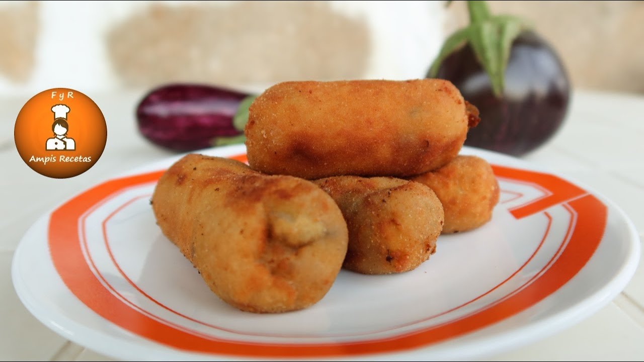 Croquetas de berenjenas y queso - Receta de croquetas de berenjena/