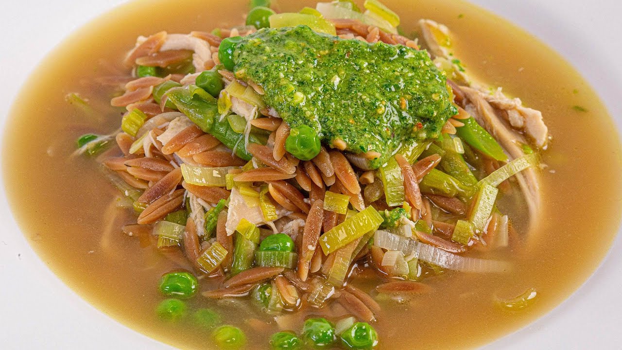 How To Make Spring Chicken-Vegetable Soup with Pesto By Rachael