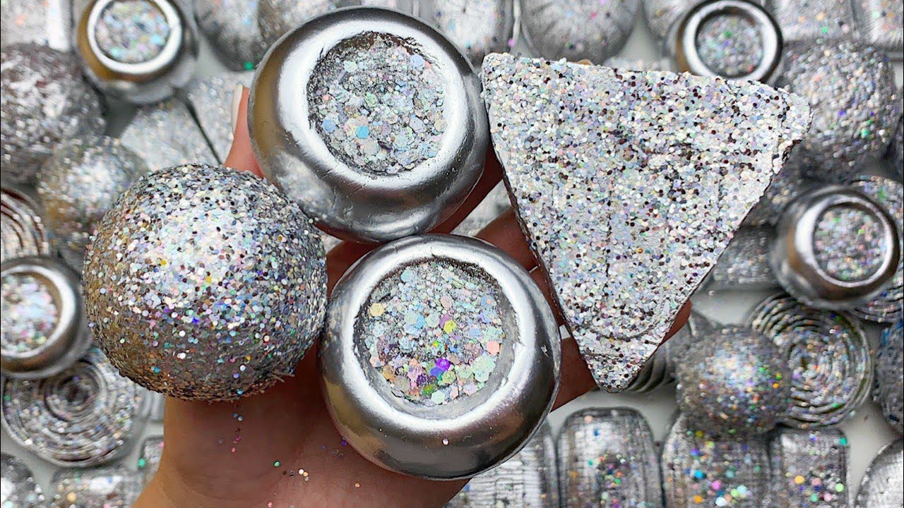 SILVER RAINBOW★ASMR SOAP★Compilation set soap★Crushing soap★Cutting soap cubes★FOAM&GLITTER★