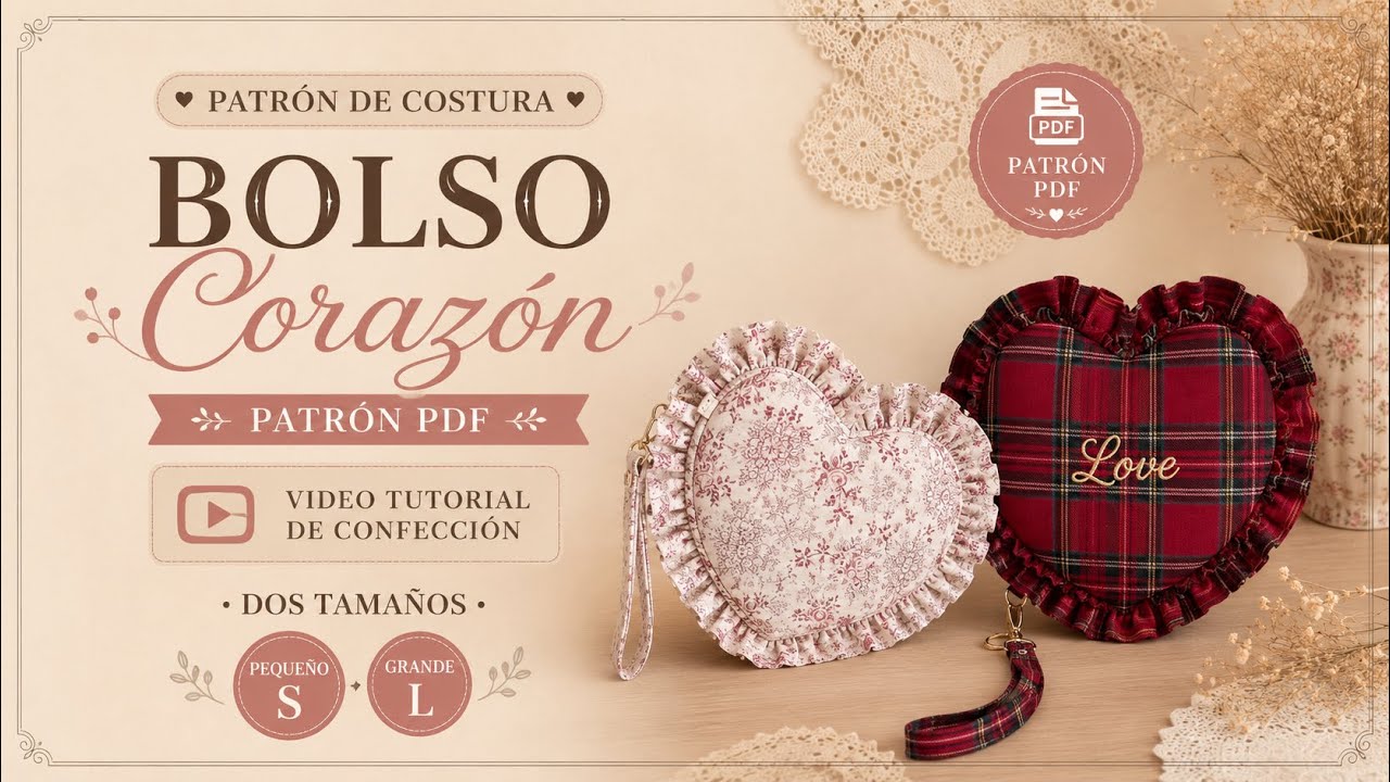 Tutorial Costura: Coqueto Bolso Corazón Para San Valentín! [Patrón en PDF]