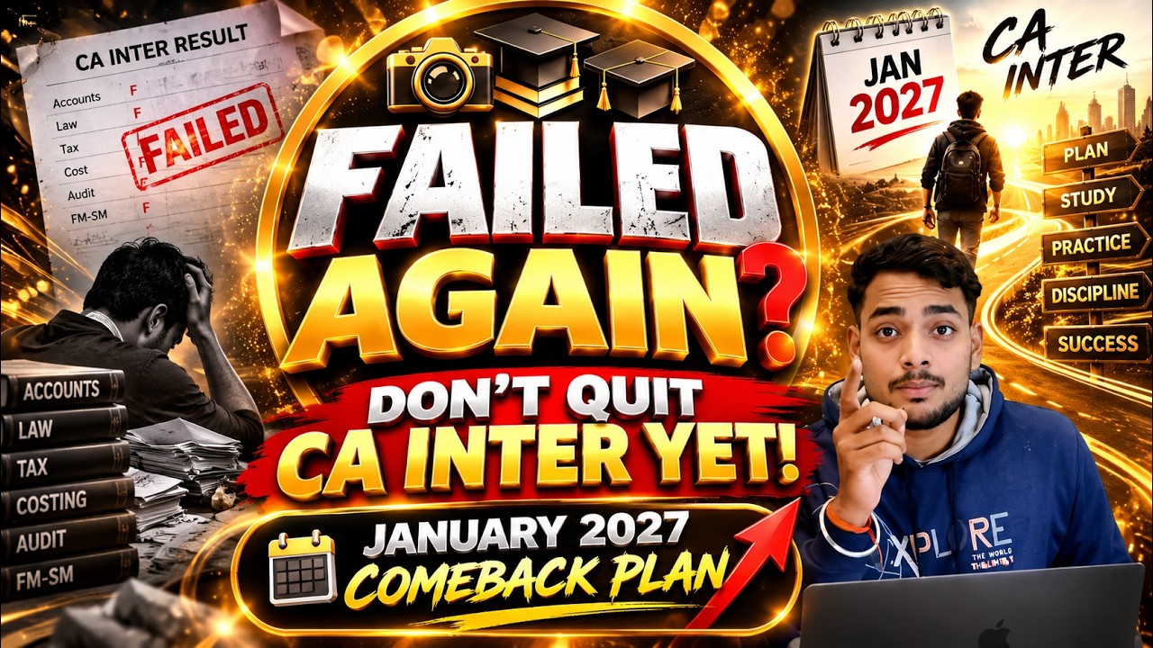 Failed Again 💔 Don&rsquo;t Quit CA Inter Yet! 🚀  Jan 2027 Comeback Plan 💯