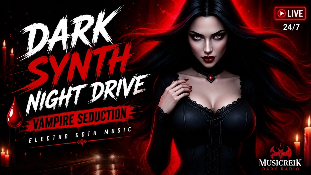 Dark Synth Night Drive 🩸 Vampire Seduction | Electro Goth Music