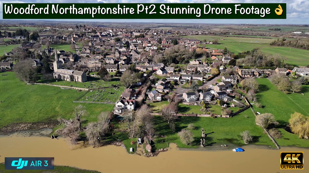Woodford Northamptonshire Part 2 | Serene English Village in 4K | DJI Mini 4 Pro