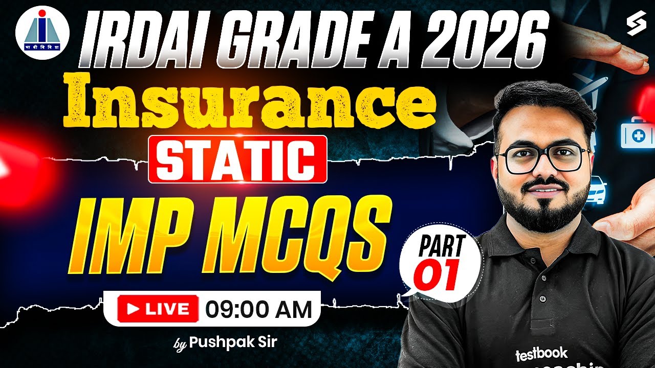 IRDAI Grade A 2026 Insurance Static MCQs Practice | IRDAI Grade A 2026 Preparation | Pushpak Sir #1