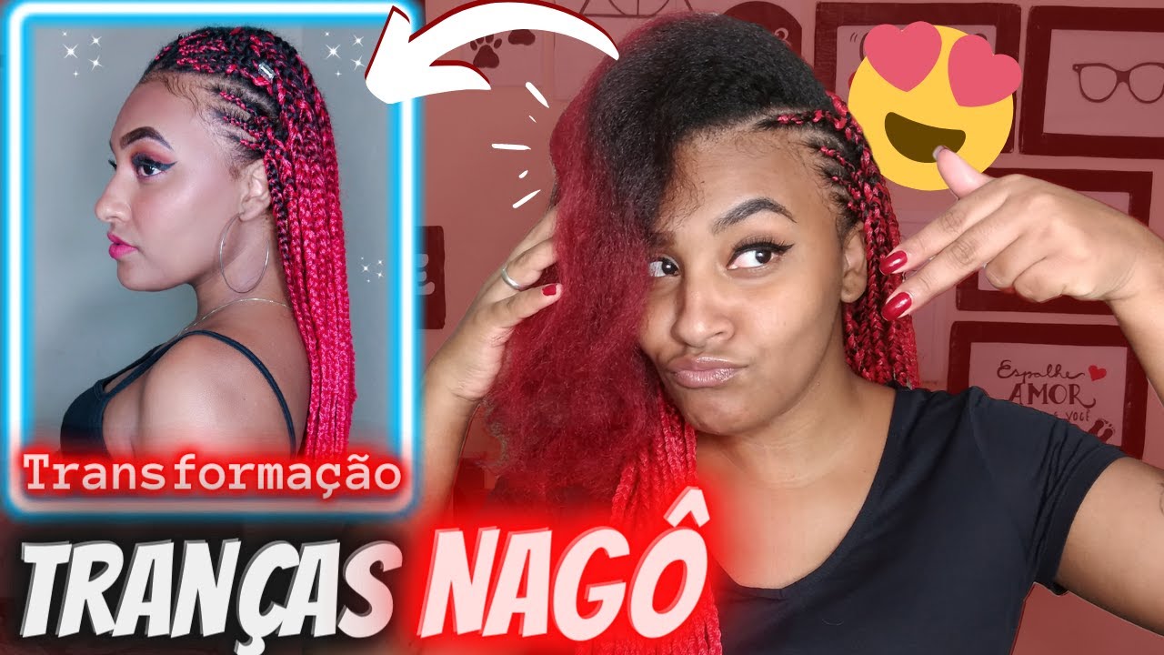 TRANSFORMEI MINHAS BOX BRAIDS DE LINHA EM TRANÇAS NAGÔ! MELHOR TRANSFORMAÇÃO DO MUNDO!