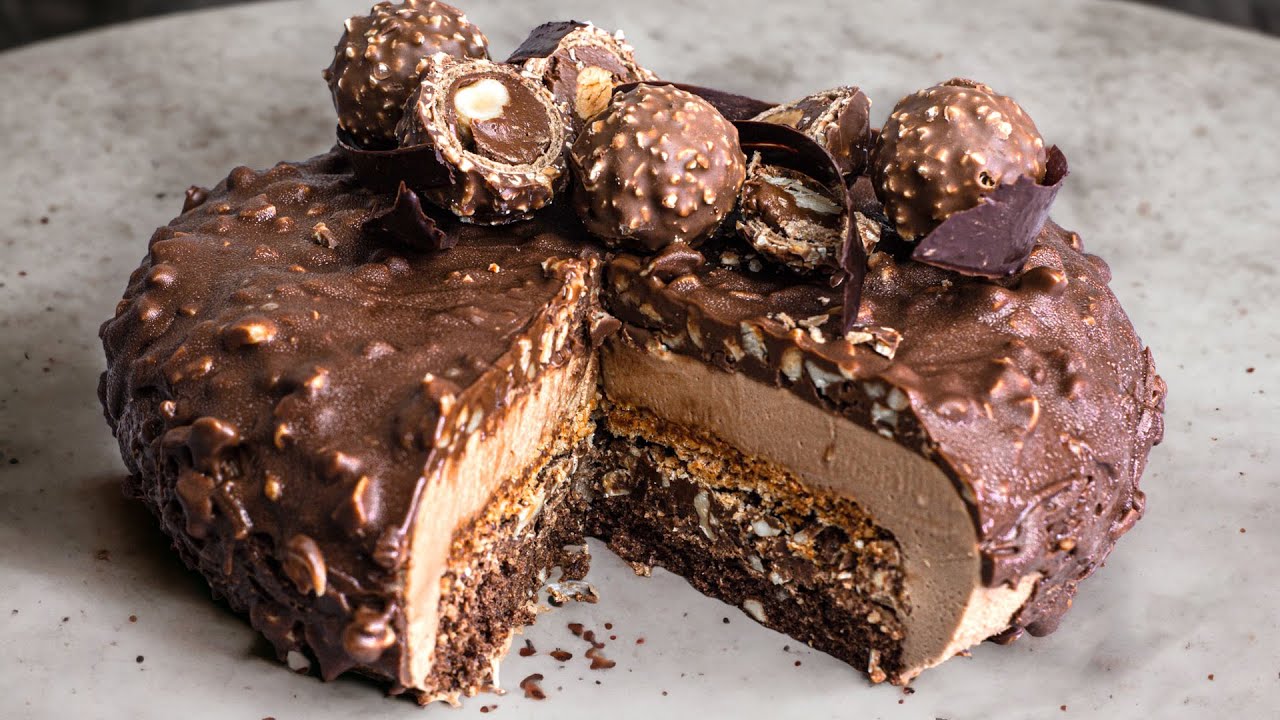 Easy Nutella Mousse Cake Recipe | Ferrero Rocher Mousse Cake