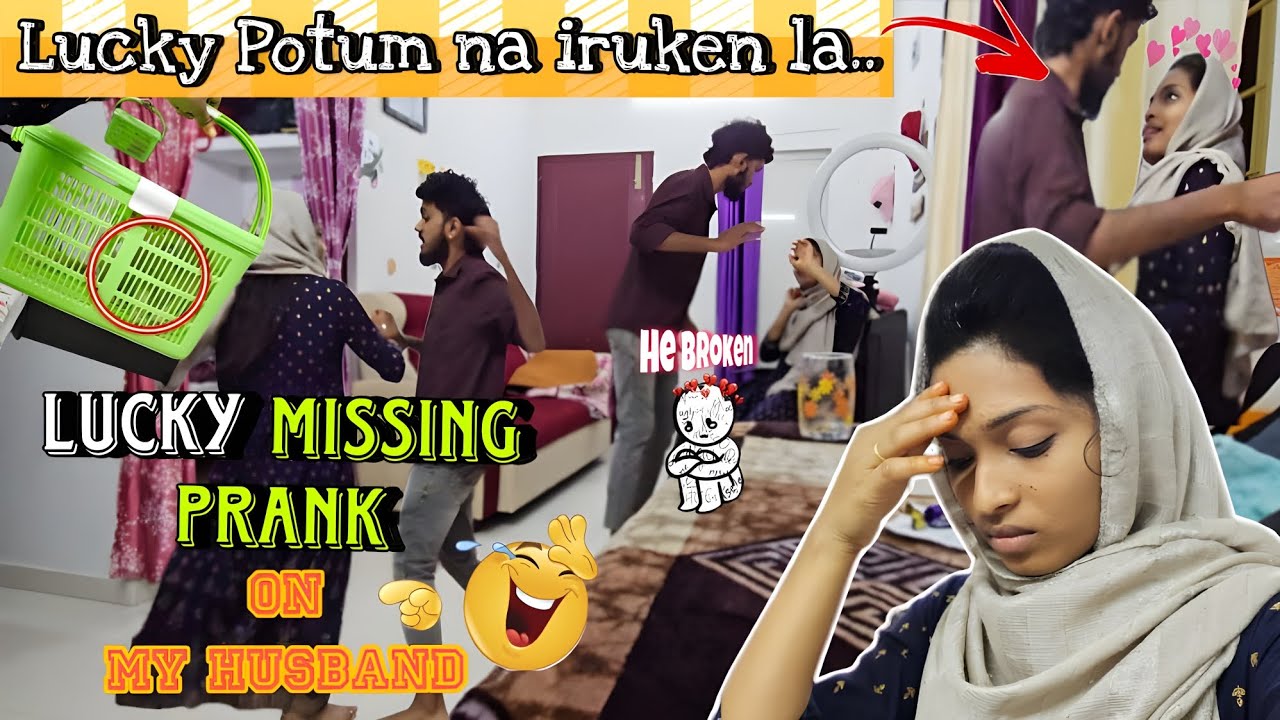 Lucky missing prank on my Husband 🤣‼️ | He : Broken 💔 #imanufa