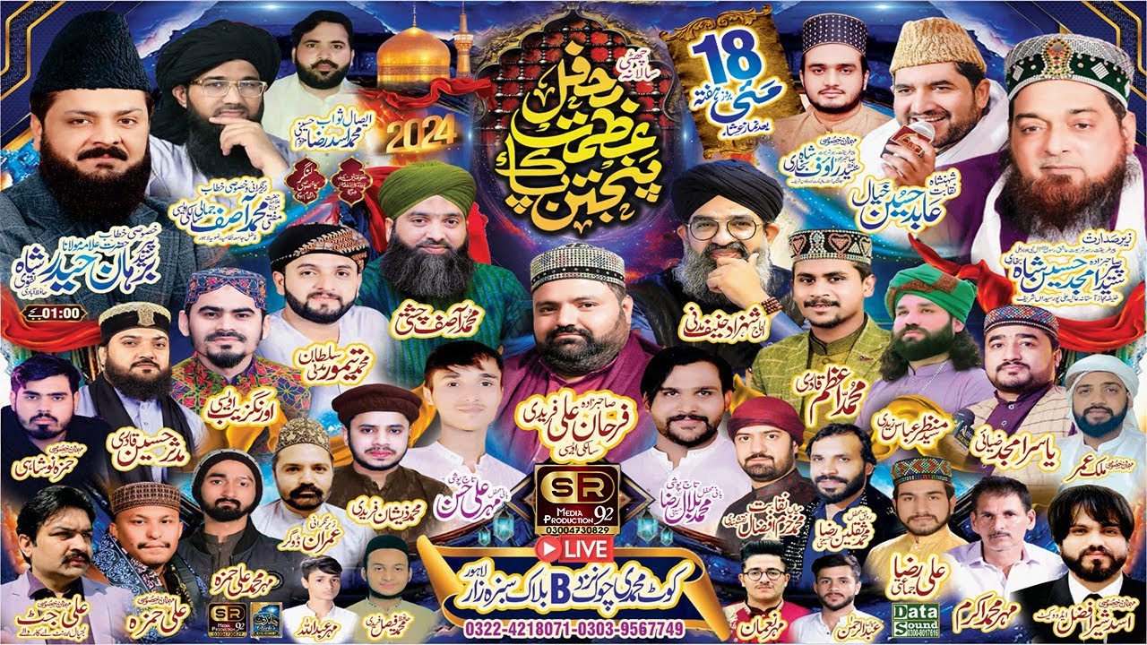 🔴 Live 6th Salana Mehfil Azmat e Panjtan Pak From Muhammadi Chowk Sabzazar Lahore