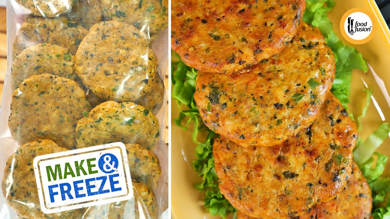 Make and Freeze  Chicken Patty Kabab Ramadan Special Recipe by Food Fusion