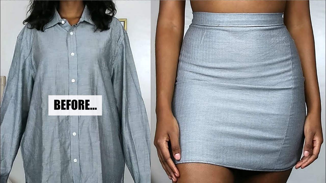 DIY Skirt From Shirt | Men's Shirt Refashion