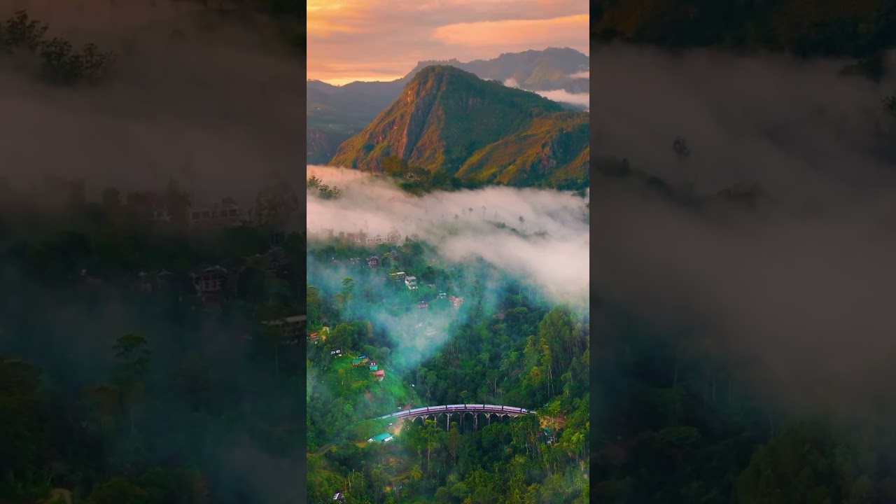 Lost in a magical sunrise at Ella&rsquo;s Nine Arch Bridge in Sri Lanka! 💚