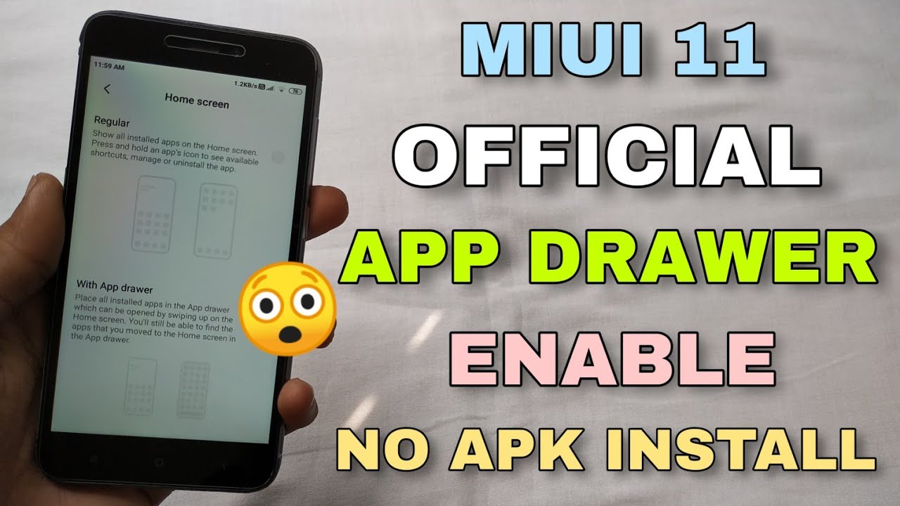 MIUI 11 Official App Drawer Enable Without Any Apk Install