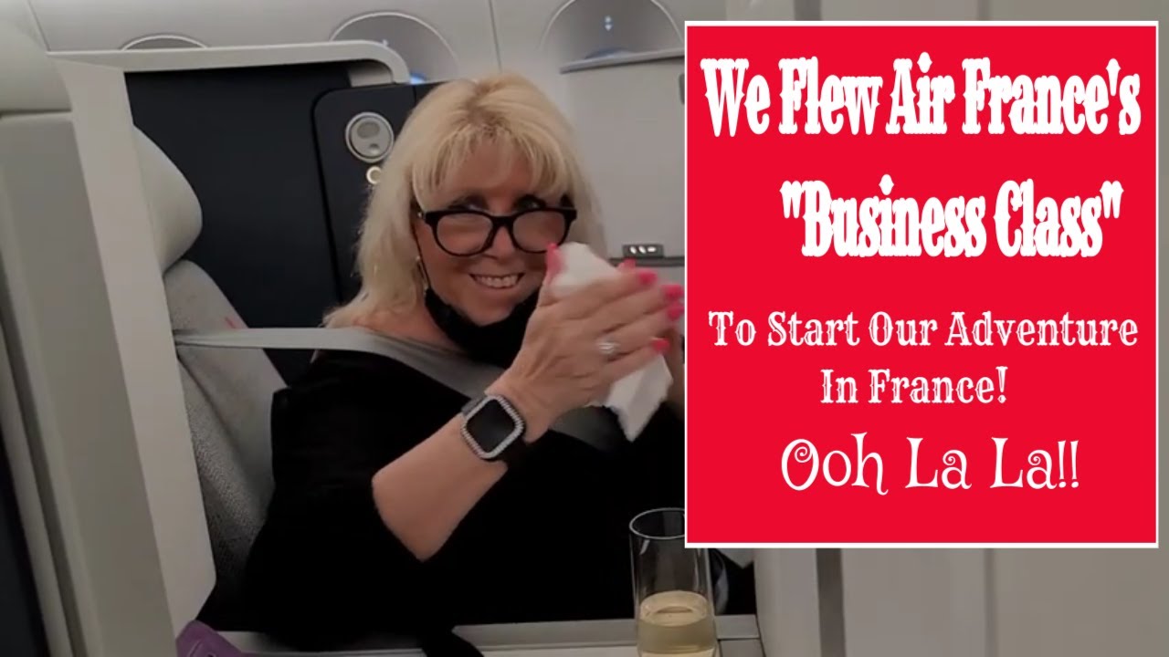 POSTCARD FROM AIR FRANCE TO PARIS - WE FLEW "BUSINESS CLASS"