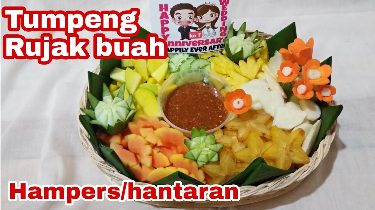Menghias tumpeng rujak buah segarr | Ide usaha hampers dan hantaran cantik