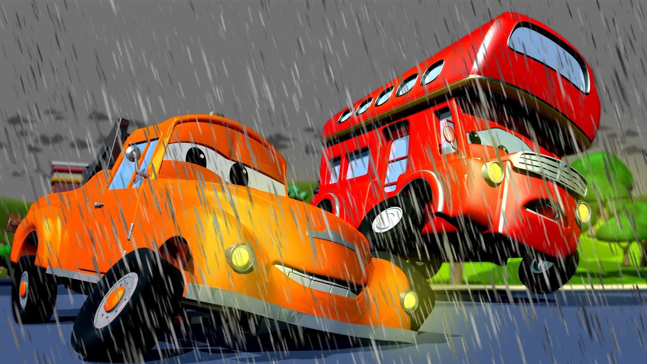 Tom, o caminhão de reboque -  Denver, o ônibus de dois andares 2 -  Desenhos Animados 🚗