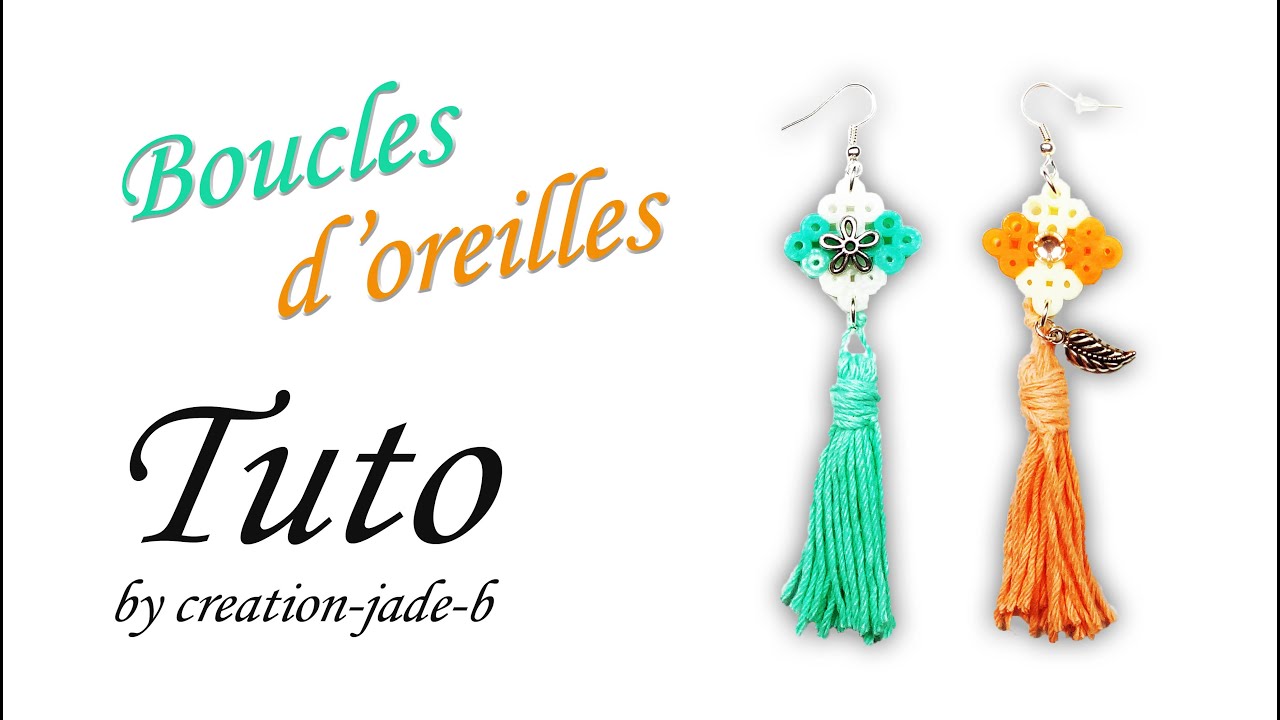 DIY Perles à repasser (Hama) - Boucles d'oreilles avec Pompons !
