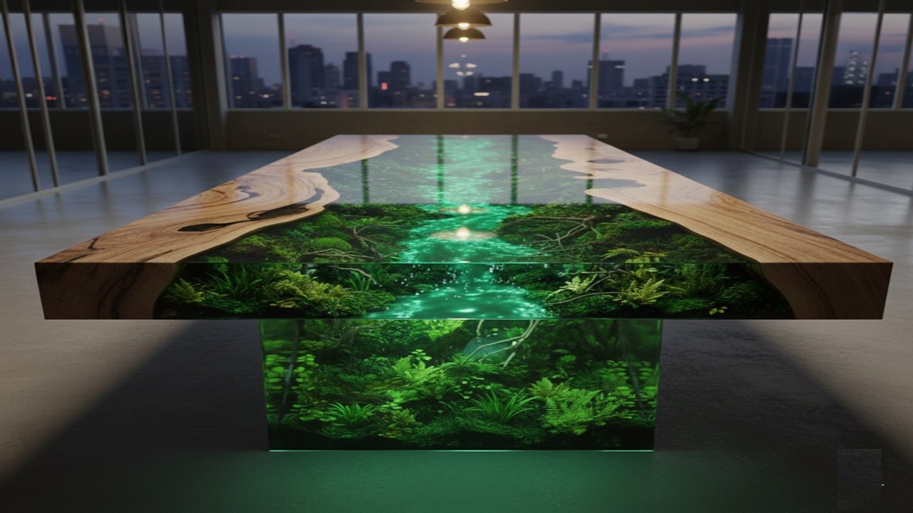 Epoxy Table 3D Art: I Made My Own Wooden Table with Lifelike Koi Fish and Lotus Flowers