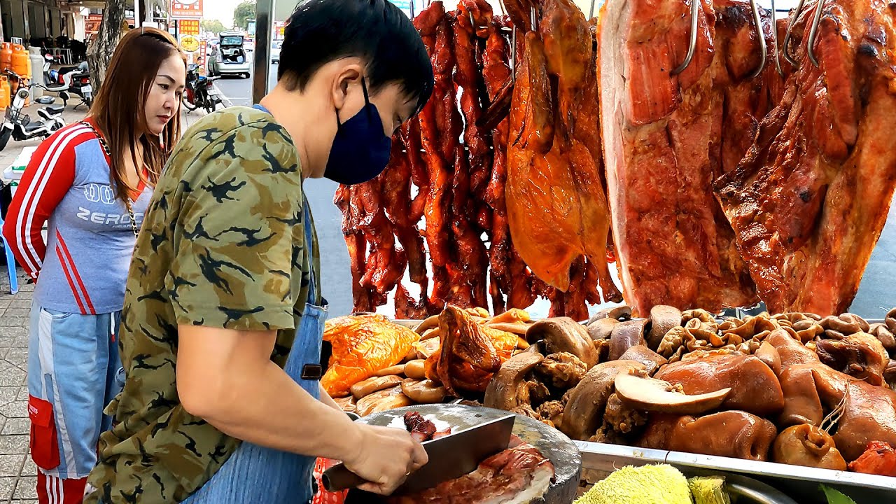 Осмелюсь сказать, лучшее для любителей мяса! Свинина барбекю, утка и тушеная свинина — камбоджийс...