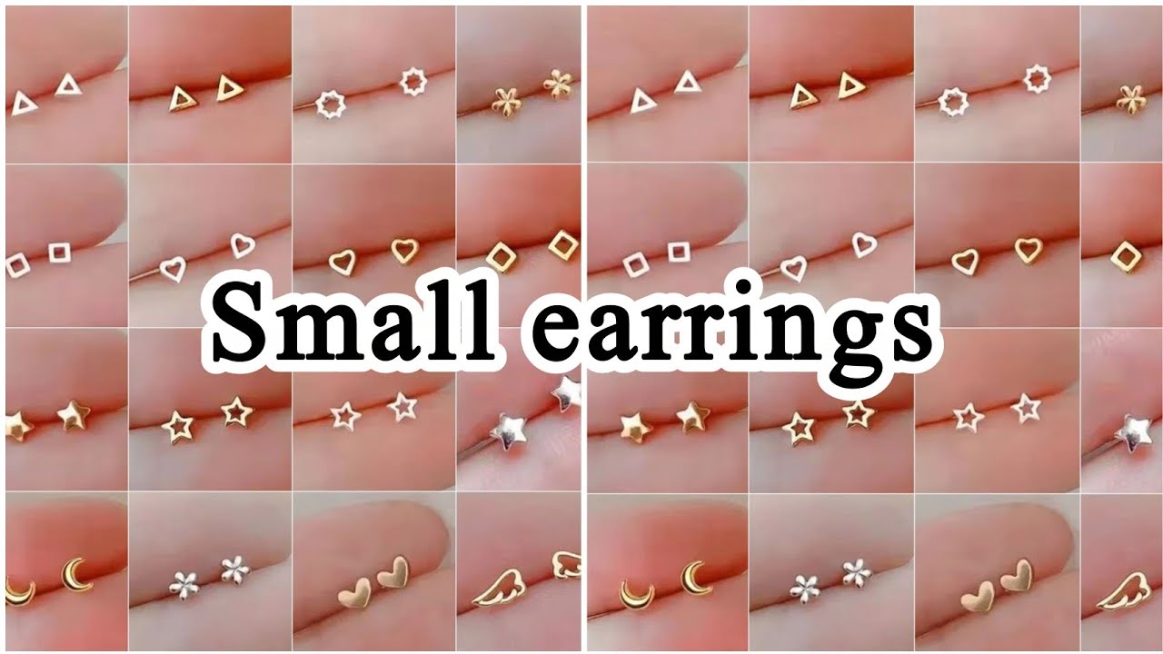 cute mini gold ear studs | small earrings studs designs | baby girl earrings design gold