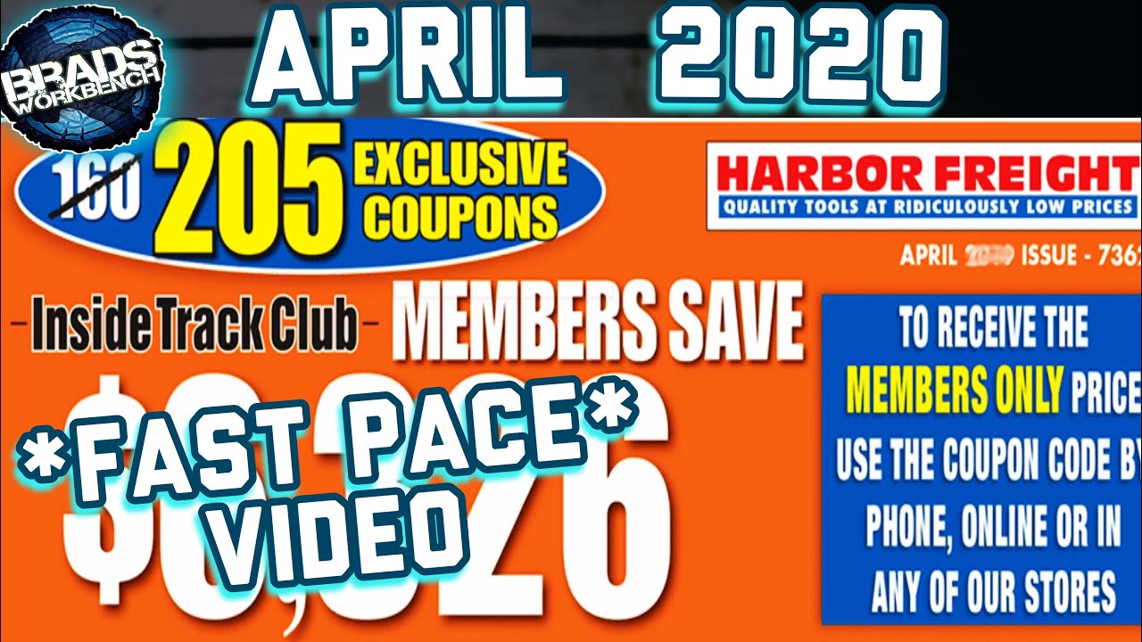 Harbor Freight MONTHLY Inside Track Club COUPONS || April 2020